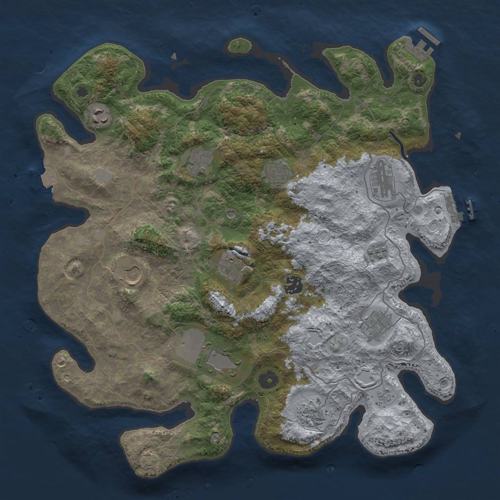 Rust Map: Procedural Map, Size: 4000, Seed: 924671872, 19 Monuments