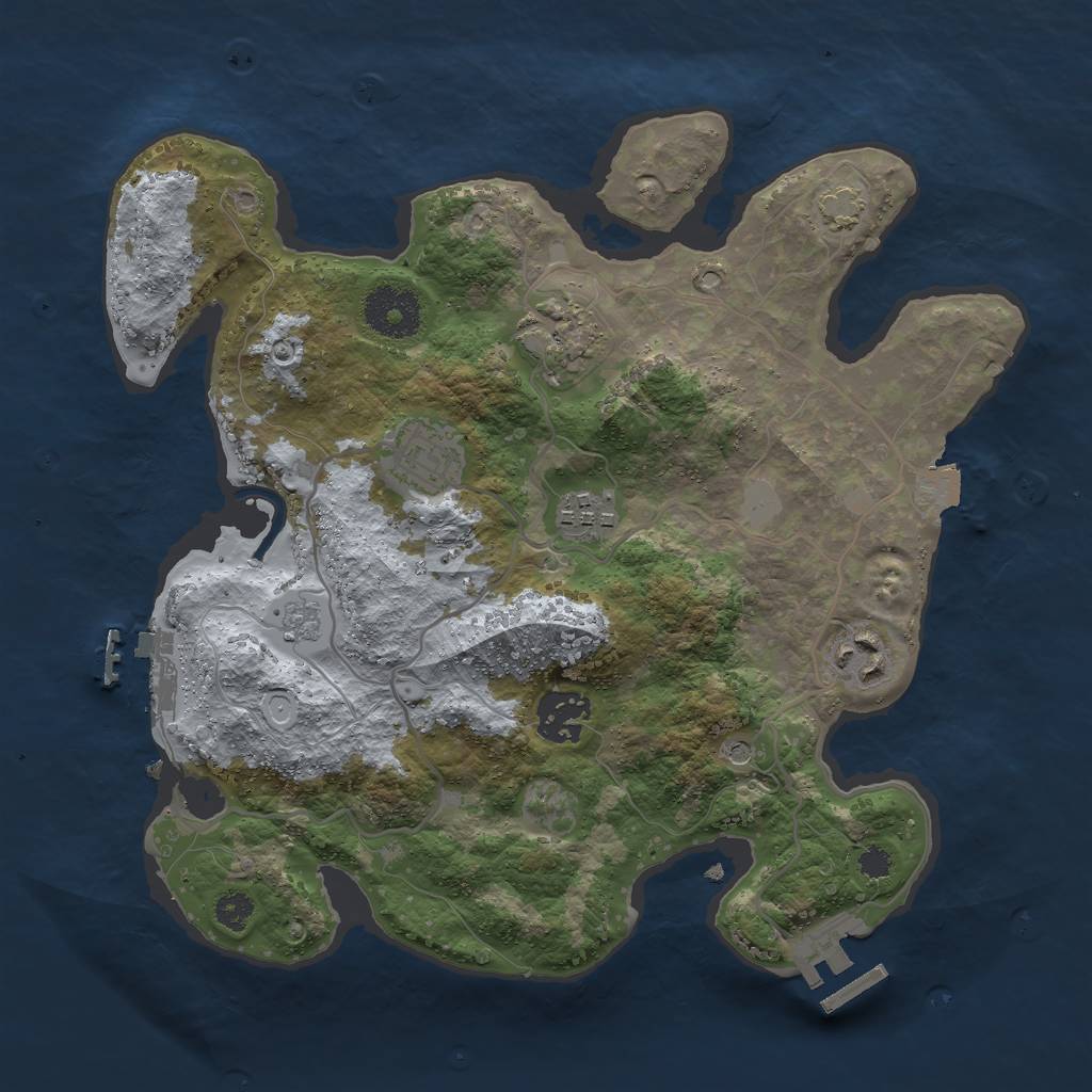 Rust Map: Procedural Map, Size: 3000, Seed: 408711020, 13 Monuments