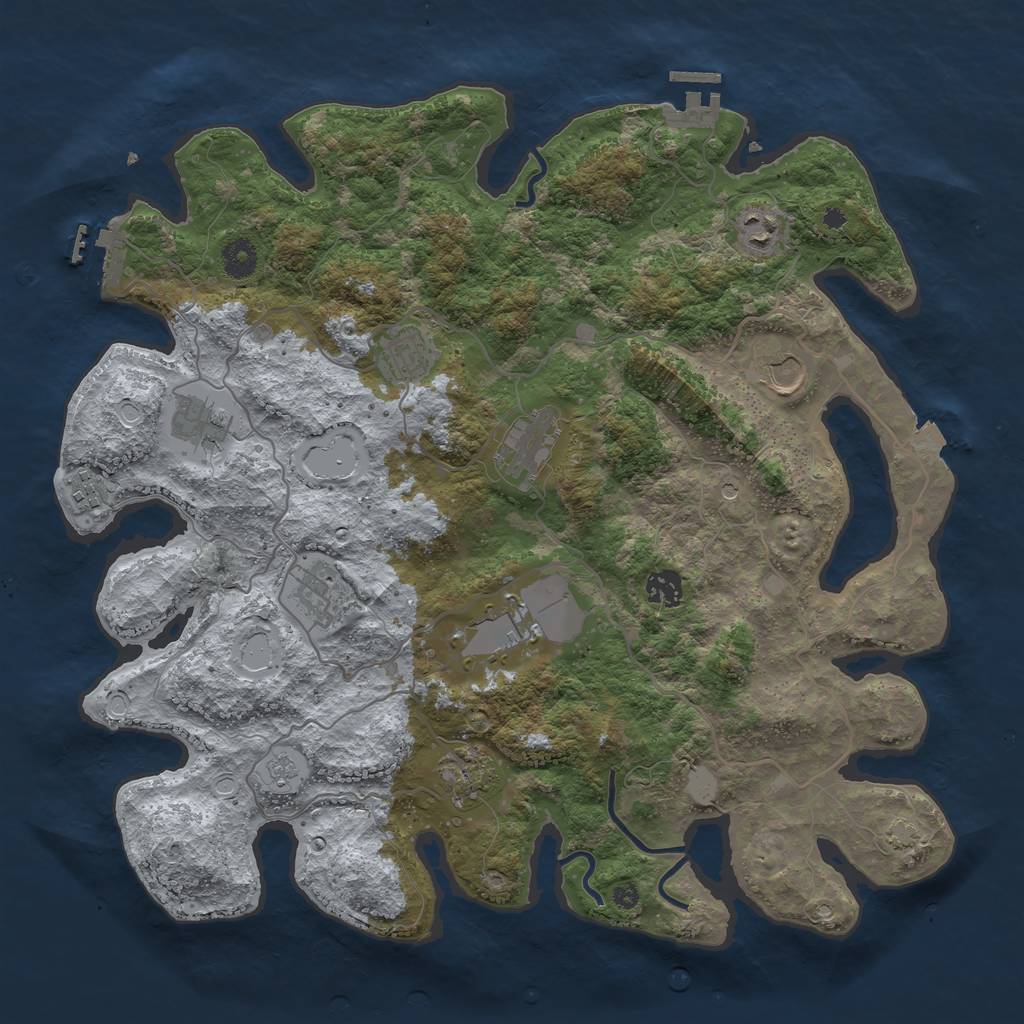 Rust Map: Procedural Map, Size: 4000, Seed: 487578761, 18 Monuments