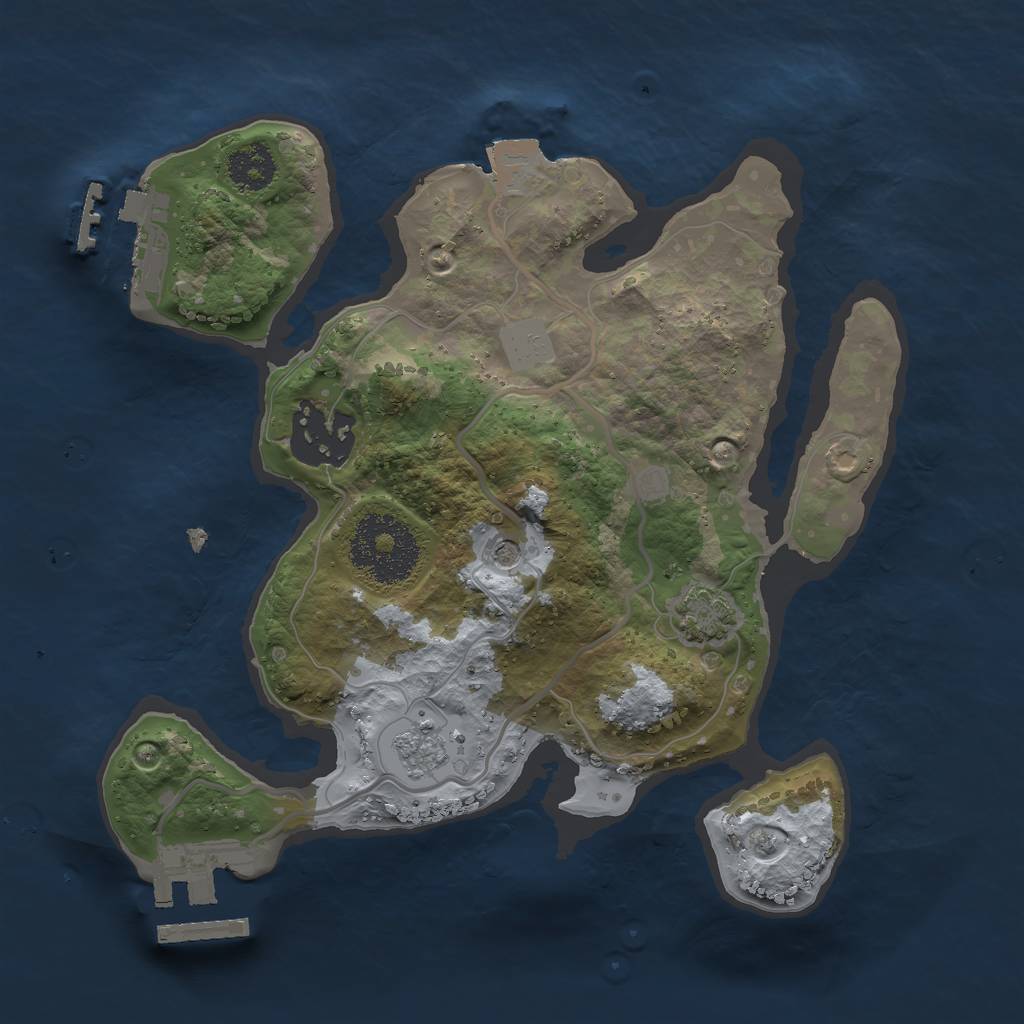 Rust Map: Procedural Map, Size: 2250, Seed: 810383, 9 Monuments