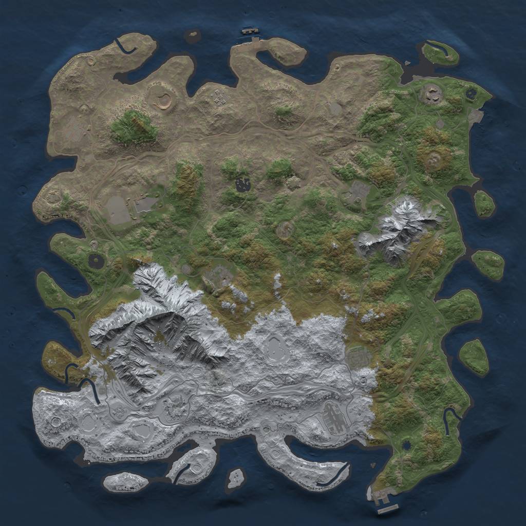 Rust Map: Procedural Map, Size: 5000, Seed: 121923, 19 Monuments