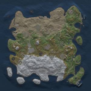 Thumbnail Rust Map: Procedural Map, Size: 4000, Seed: 516155765, 19 Monuments