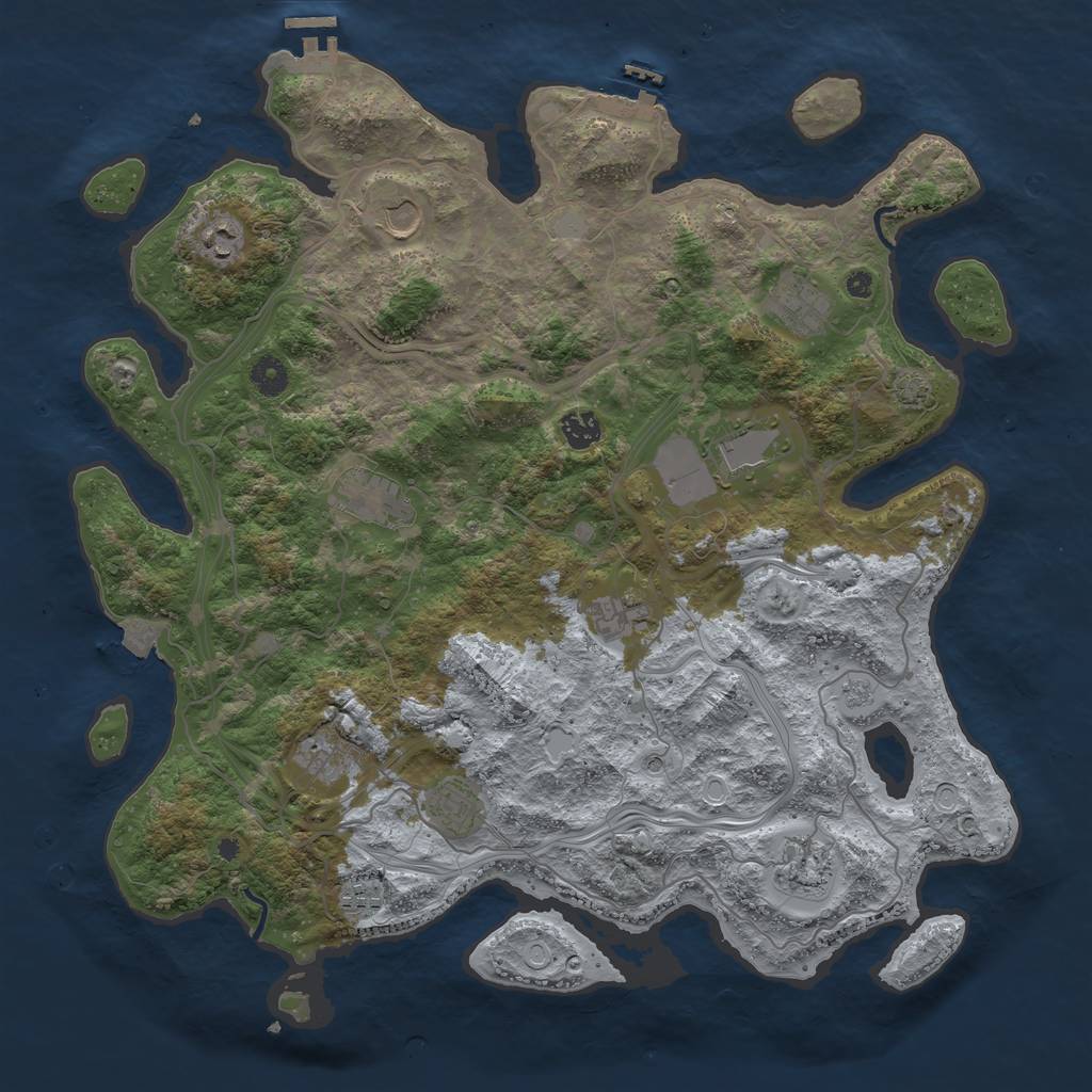 Rust Map: Procedural Map, Size: 4250, Seed: 62191962, 19 Monuments