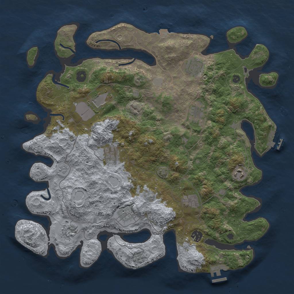 Rust Map: Procedural Map, Size: 4000, Seed: 1418671581, 18 Monuments