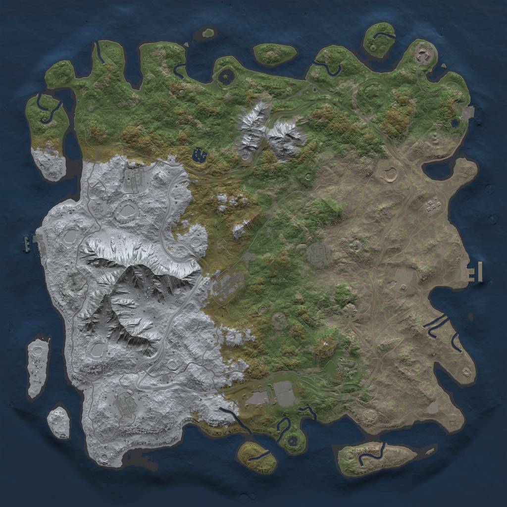 Rust Map: Procedural Map, Size: 5100, Seed: 779699744, 19 Monuments
