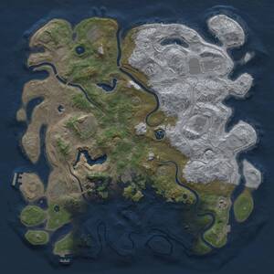 Thumbnail Rust Map: Procedural Map, Size: 4500, Seed: 1869535028, 16 Monuments