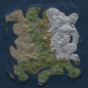 Thumbnail Rust Map: Procedural Map, Size: 3600, Seed: 1285547719, 17 Monuments