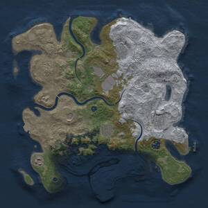 Thumbnail Rust Map: Procedural Map, Size: 3600, Seed: 1285547719, 15 Monuments