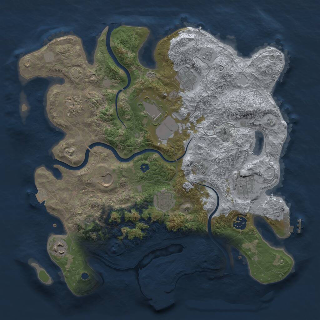 Rust Map: Procedural Map, Size: 3600, Seed: 1285547719, 15 Monuments