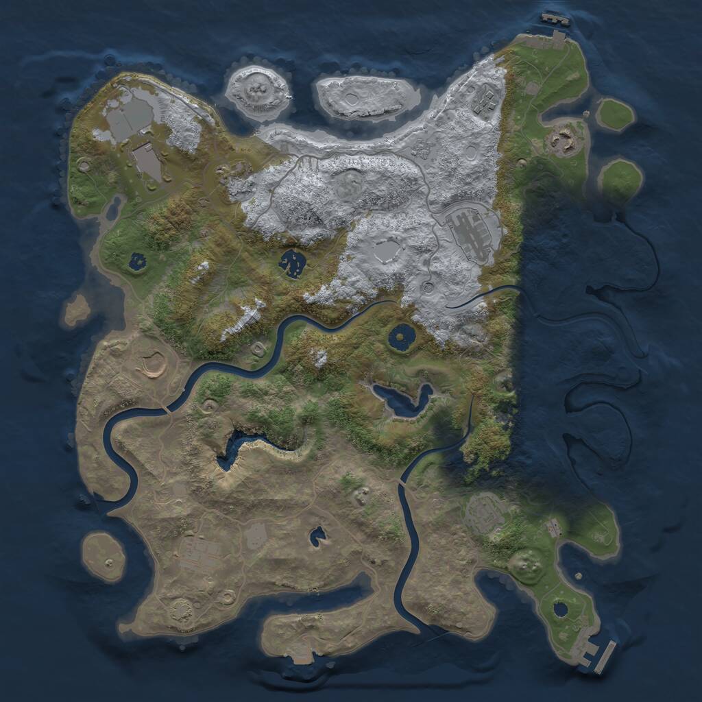 Rust Map: Procedural Map, Size: 4000, Seed: 169373835, 15 Monuments