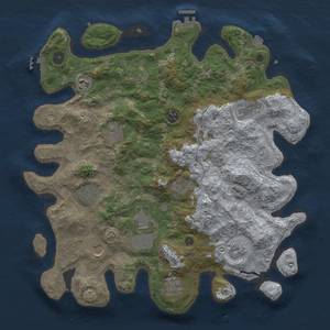 Thumbnail Rust Map: Procedural Map, Size: 4000, Seed: 1901088313, 19 Monuments