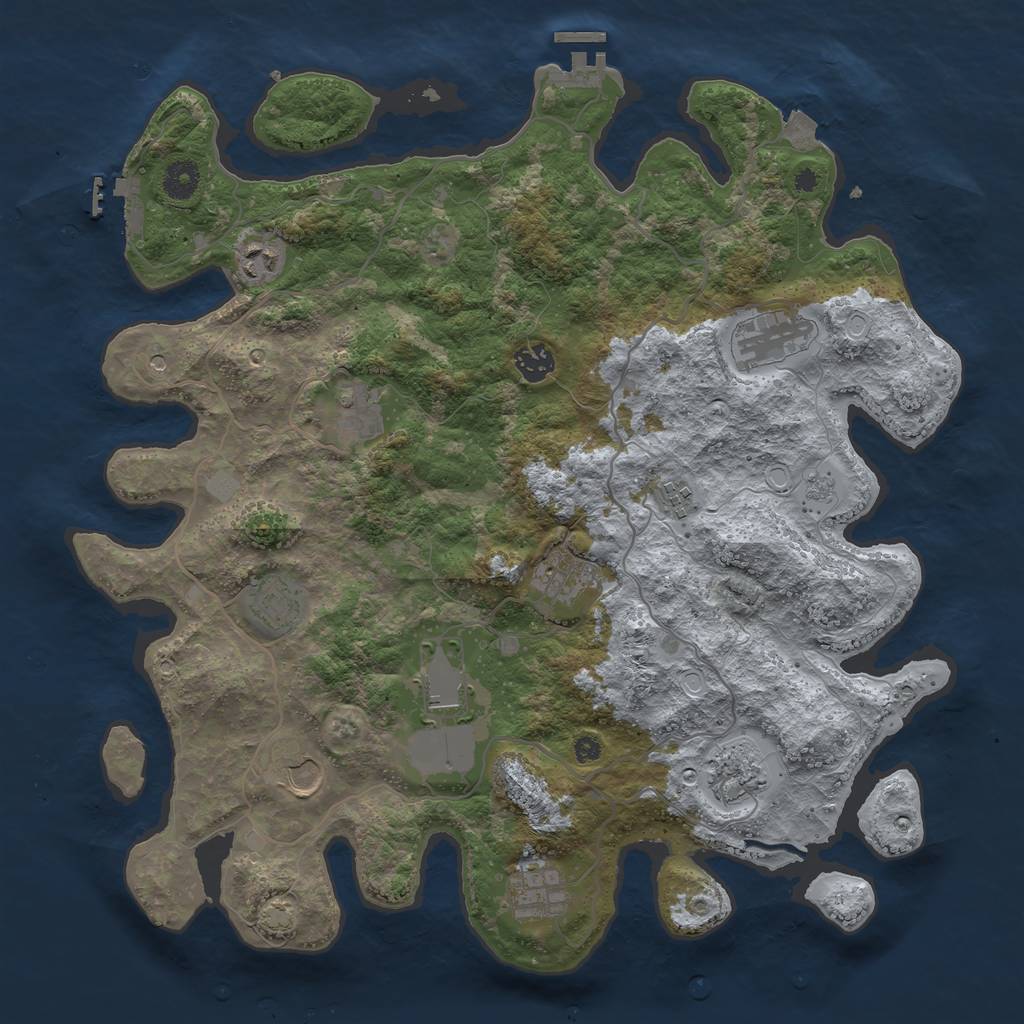 Rust Map: Procedural Map, Size: 4000, Seed: 1901088313, 19 Monuments