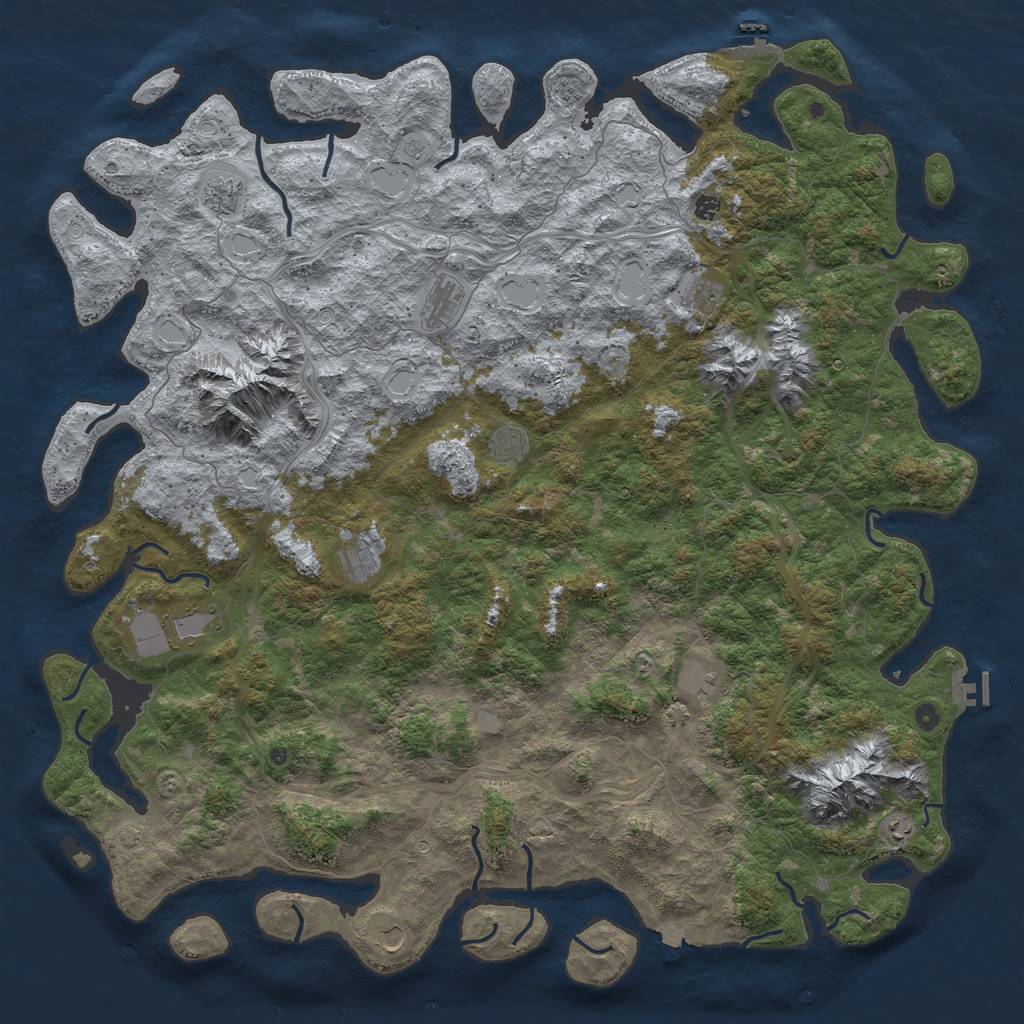 Rust Map: Procedural Map, Size: 6000, Seed: 197660762, 19 Monuments