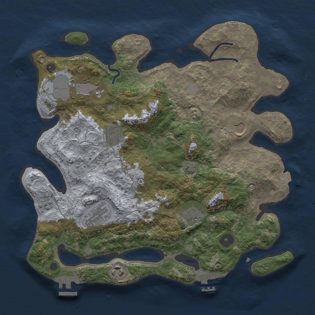 Rust Map: Procedural Map, Size: 3500, Seed: 2012539658, 15 Monuments