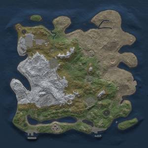 Thumbnail Rust Map: Procedural Map, Size: 3500, Seed: 2012539658, 15 Monuments