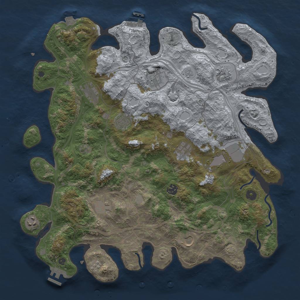 Rust Map: Procedural Map, Size: 4250, Seed: 705727855, 19 Monuments