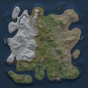 Thumbnail Rust Map: Procedural Map, Size: 3600, Seed: 3259, 16 Monuments