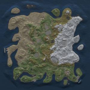 Thumbnail Rust Map: Procedural Map, Size: 4000, Seed: 1410978303, 19 Monuments