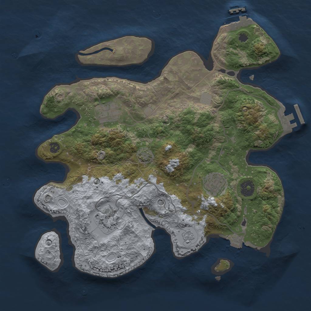 Rust Map: Procedural Map, Size: 3000, Seed: 1893411978, 11 Monuments