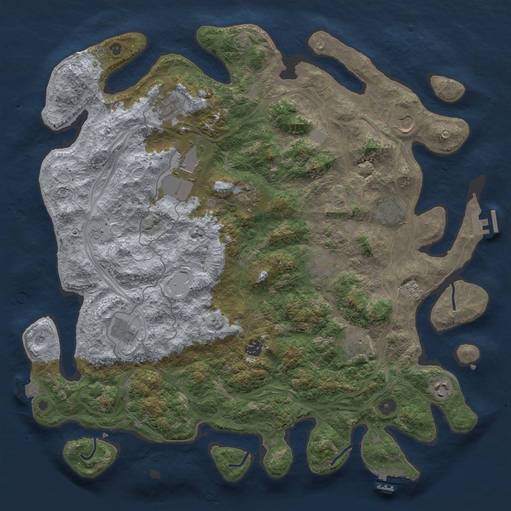 Rust Map: Procedural Map, Size: 4500, Seed: 226551283, 19 Monuments