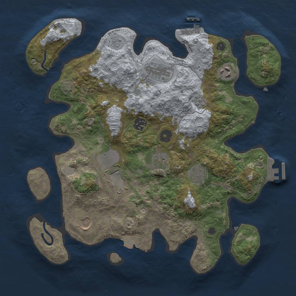 Rust Map: Procedural Map, Size: 3500, Seed: 126964815, 16 Monuments