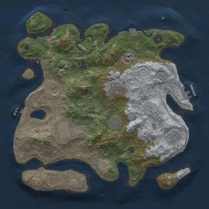 Thumbnail Rust Map: Procedural Map, Size: 3500, Seed: 884839249, 16 Monuments