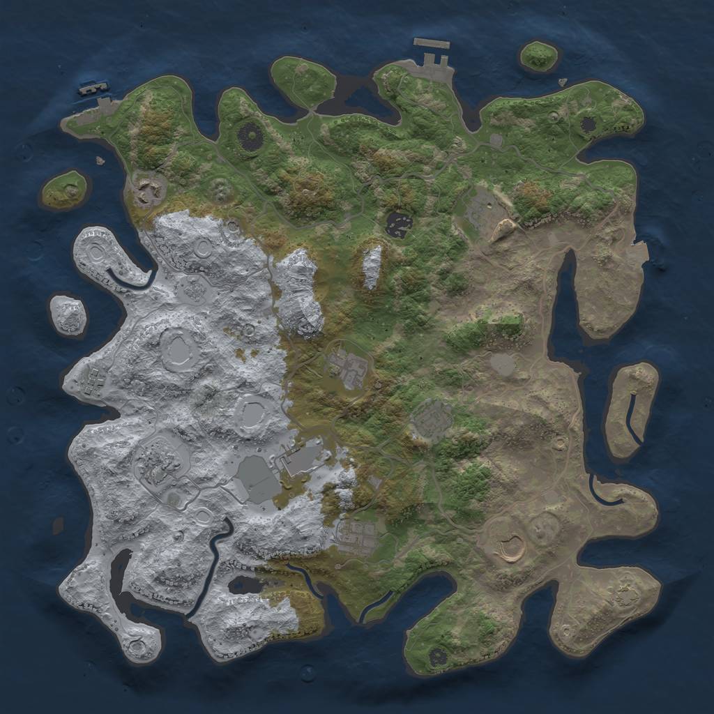 Rust Map: Procedural Map, Size: 4000, Seed: 1572168802, 18 Monuments