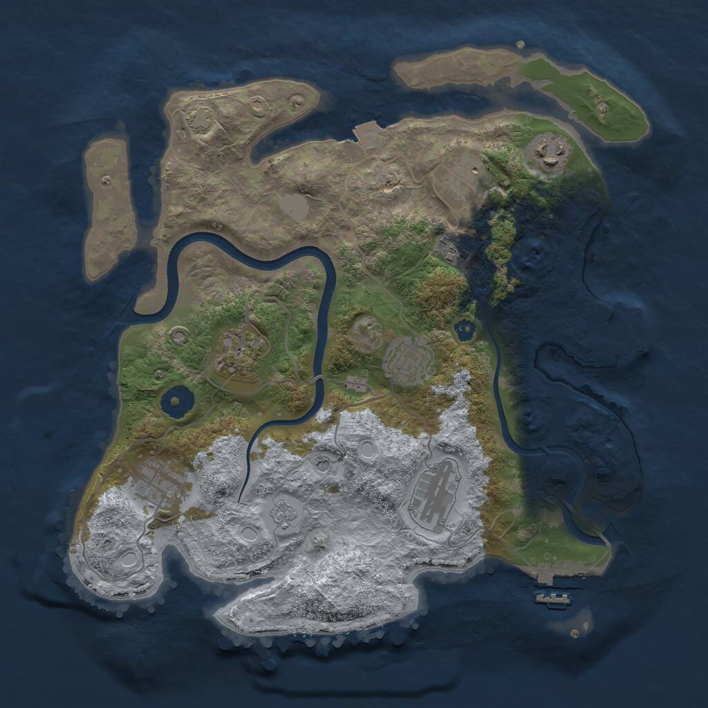 Rust Map: Procedural Map, Size: 3300, Seed: 3546777, 13 Monuments
