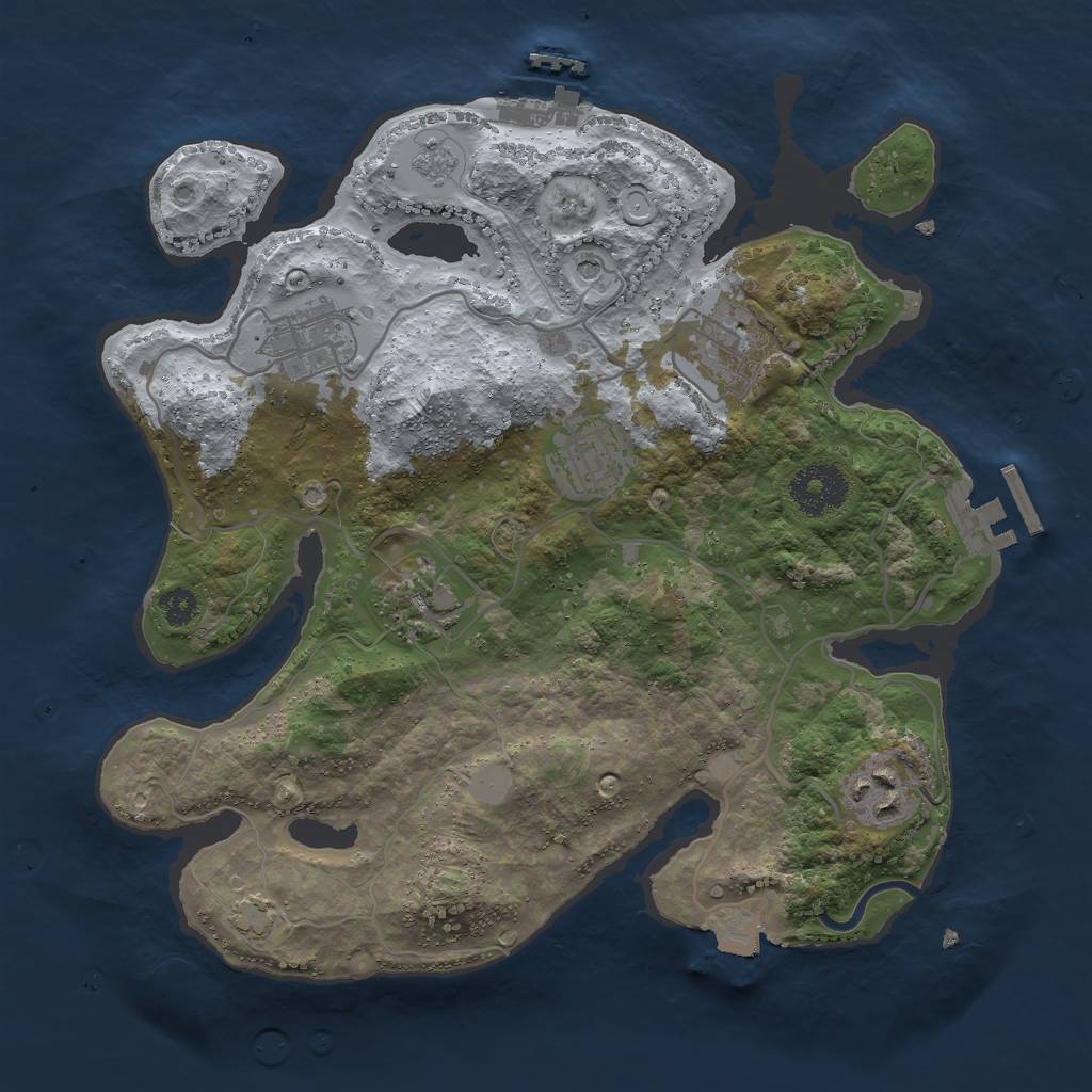 Rust Map: Procedural Map, Size: 3000, Seed: 24813, 13 Monuments