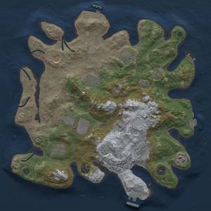 Thumbnail Rust Map: Procedural Map, Size: 3500, Seed: 411526566, 16 Monuments