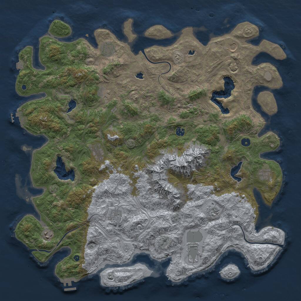Rust Map: Procedural Map, Size: 5100, Seed: 1489761254, 17 Monuments