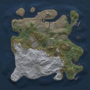 Thumbnail Rust Map: Procedural Map, Size: 3500, Seed: 1073564628, 16 Monuments