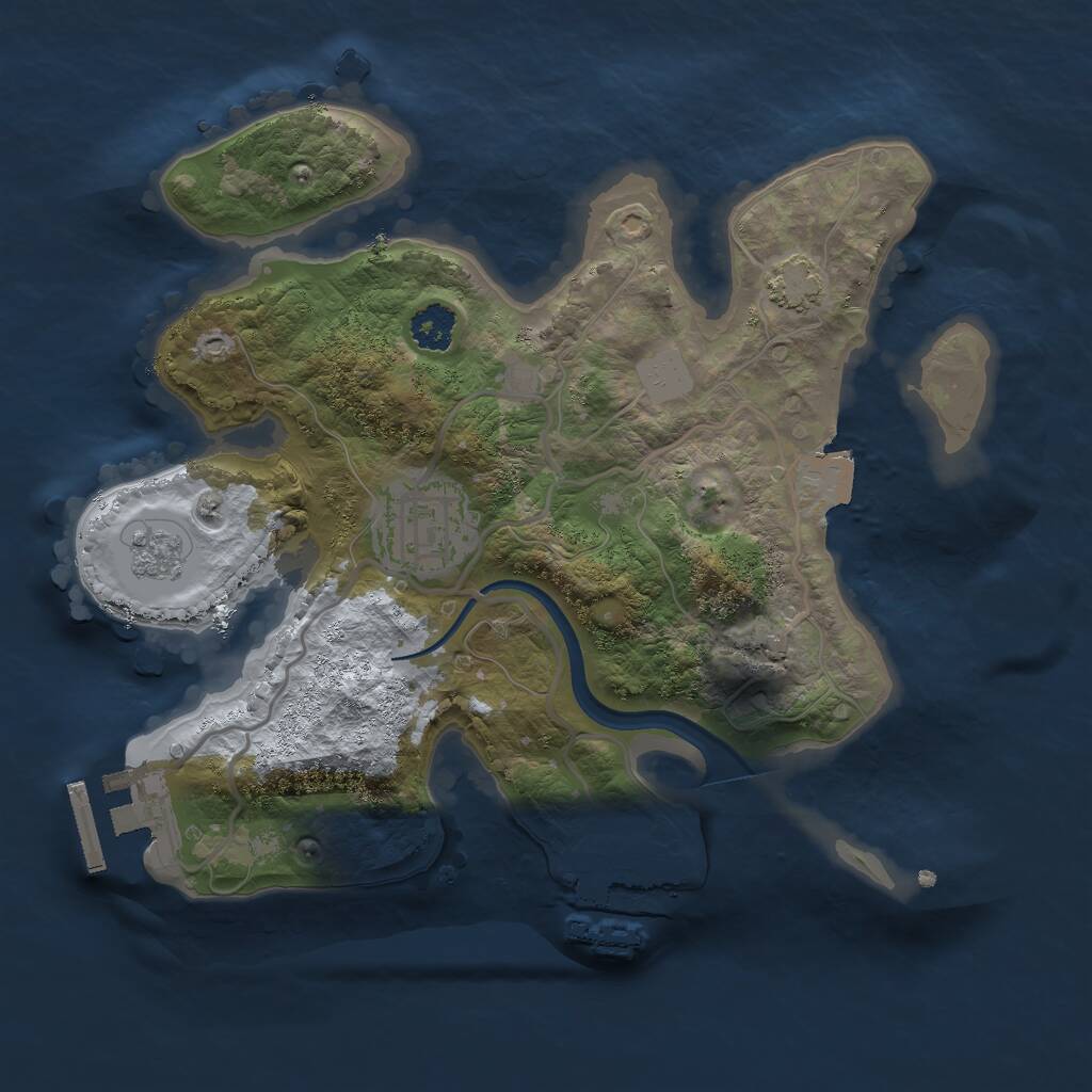 Rust Map: Procedural Map, Size: 2400, Seed: 940916, 6 Monuments