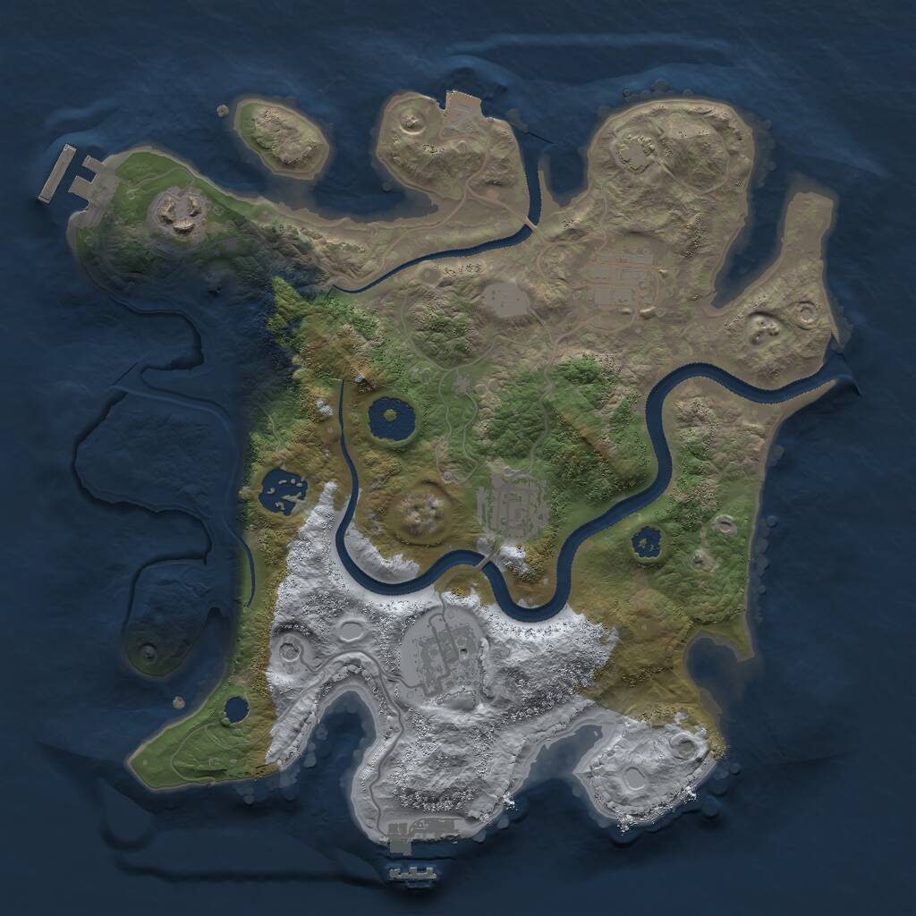 Rust Map: Procedural Map, Size: 3000, Seed: 456467, 10 Monuments