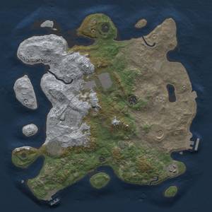 Thumbnail Rust Map: Procedural Map, Size: 3500, Seed: 27950, 15 Monuments