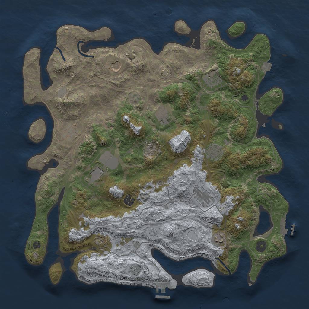 Rust Map: Procedural Map, Size: 4250, Seed: 11383504, 19 Monuments