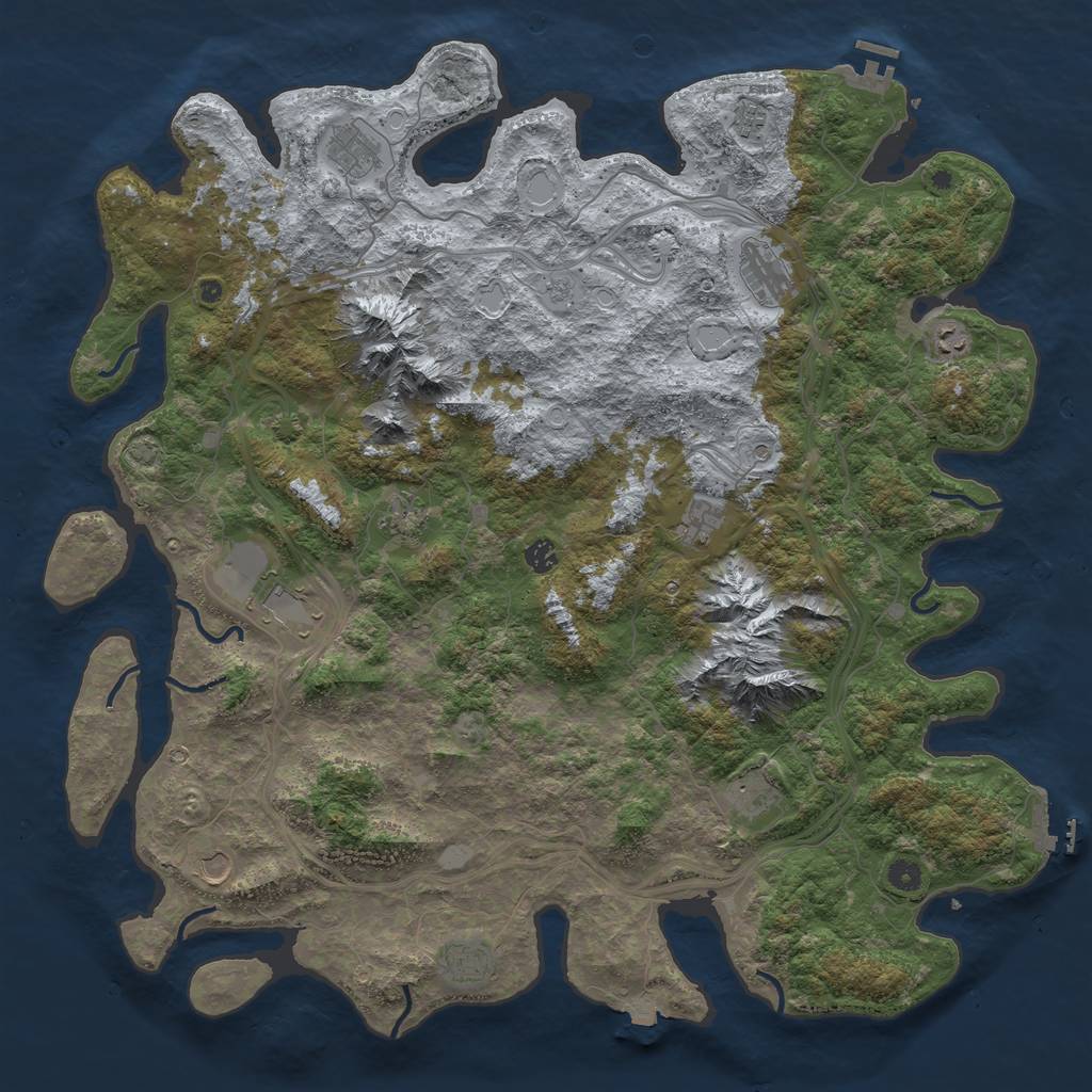 Rust Map: Procedural Map, Size: 5000, Seed: 2356, 19 Monuments