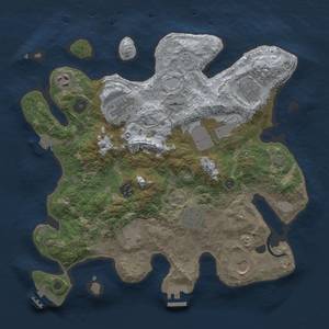 Thumbnail Rust Map: Procedural Map, Size: 3500, Seed: 59201, 16 Monuments