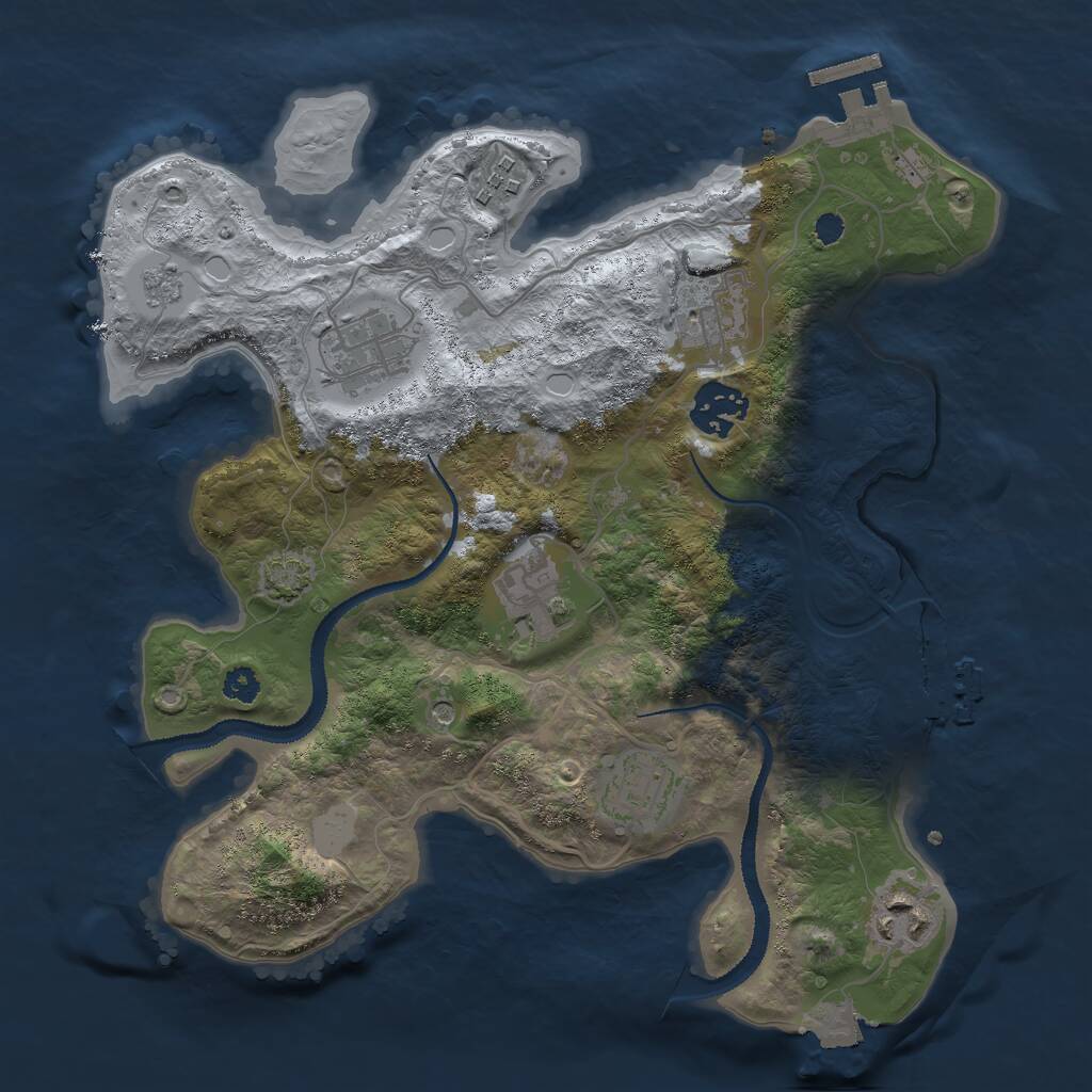 Rust Map: Procedural Map, Size: 3000, Seed: 1647001235, 13 Monuments