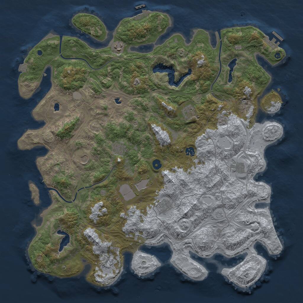 Rust Map: Procedural Map, Size: 4750, Seed: 1676684896, 16 Monuments