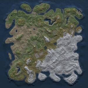 Thumbnail Rust Map: Procedural Map, Size: 4750, Seed: 1676684896, 16 Monuments