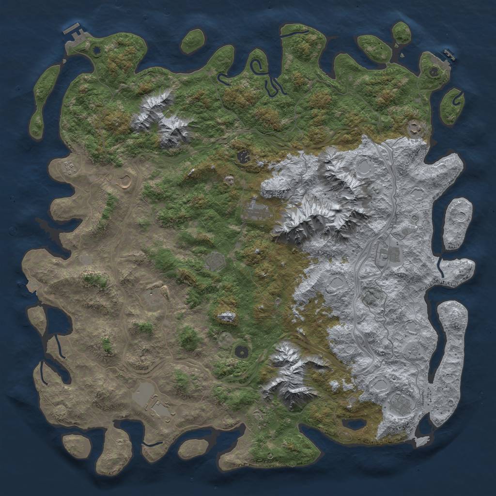 Rust Map: Procedural Map, Size: 5600, Seed: 326, 19 Monuments