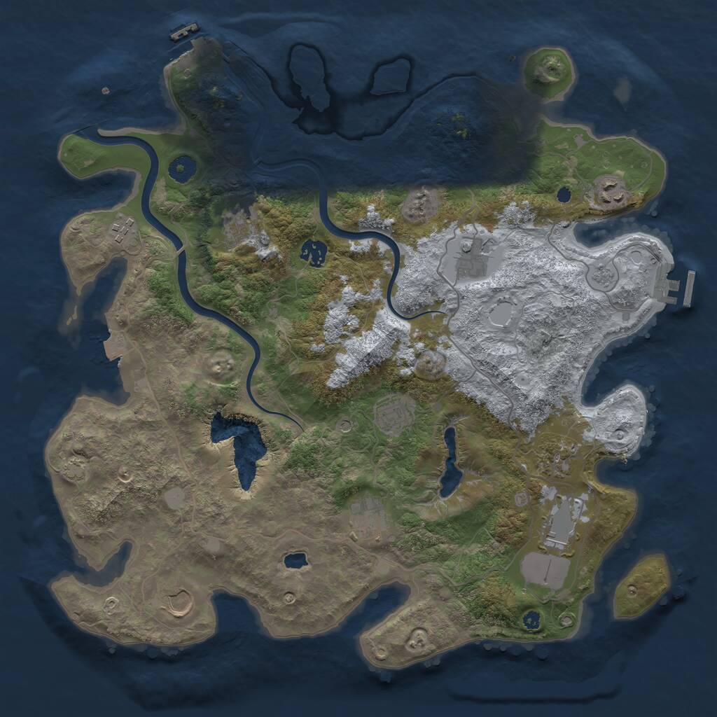 Rust Map: Procedural Map, Size: 4000, Seed: 636972109, 16 Monuments