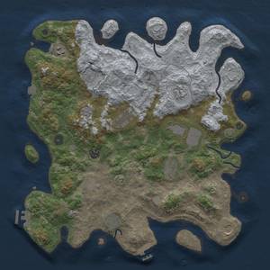 Thumbnail Rust Map: Procedural Map, Size: 4000, Seed: 1819532394, 19 Monuments