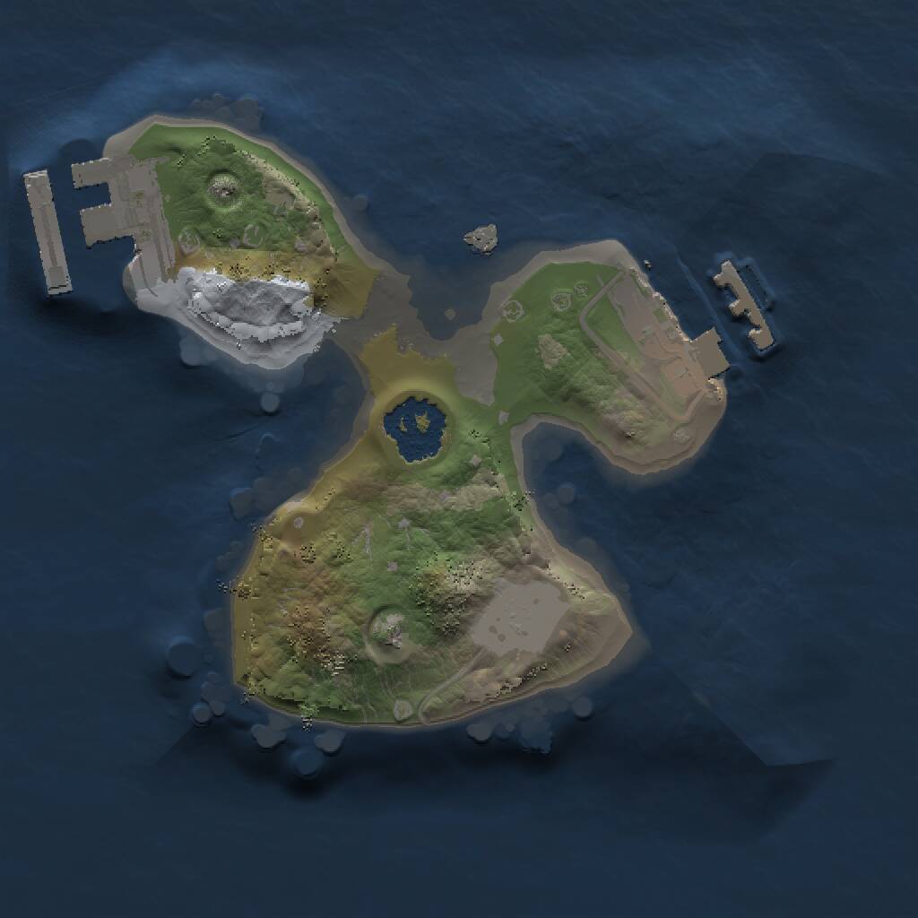 Rust Map: Procedural Map, Size: 1500, Seed: 1739086248, 3 Monuments