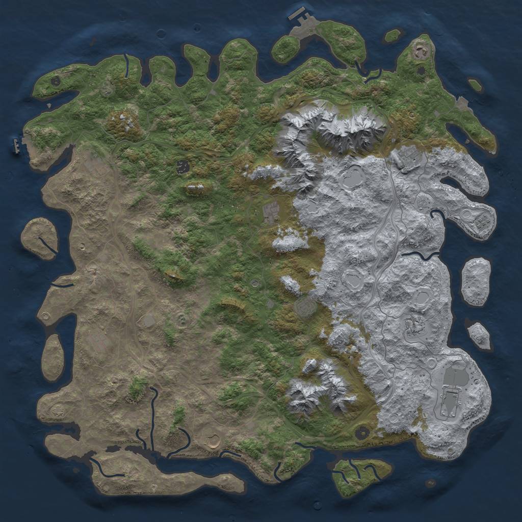 Rust Map: Procedural Map, Size: 5600, Seed: 356, 19 Monuments