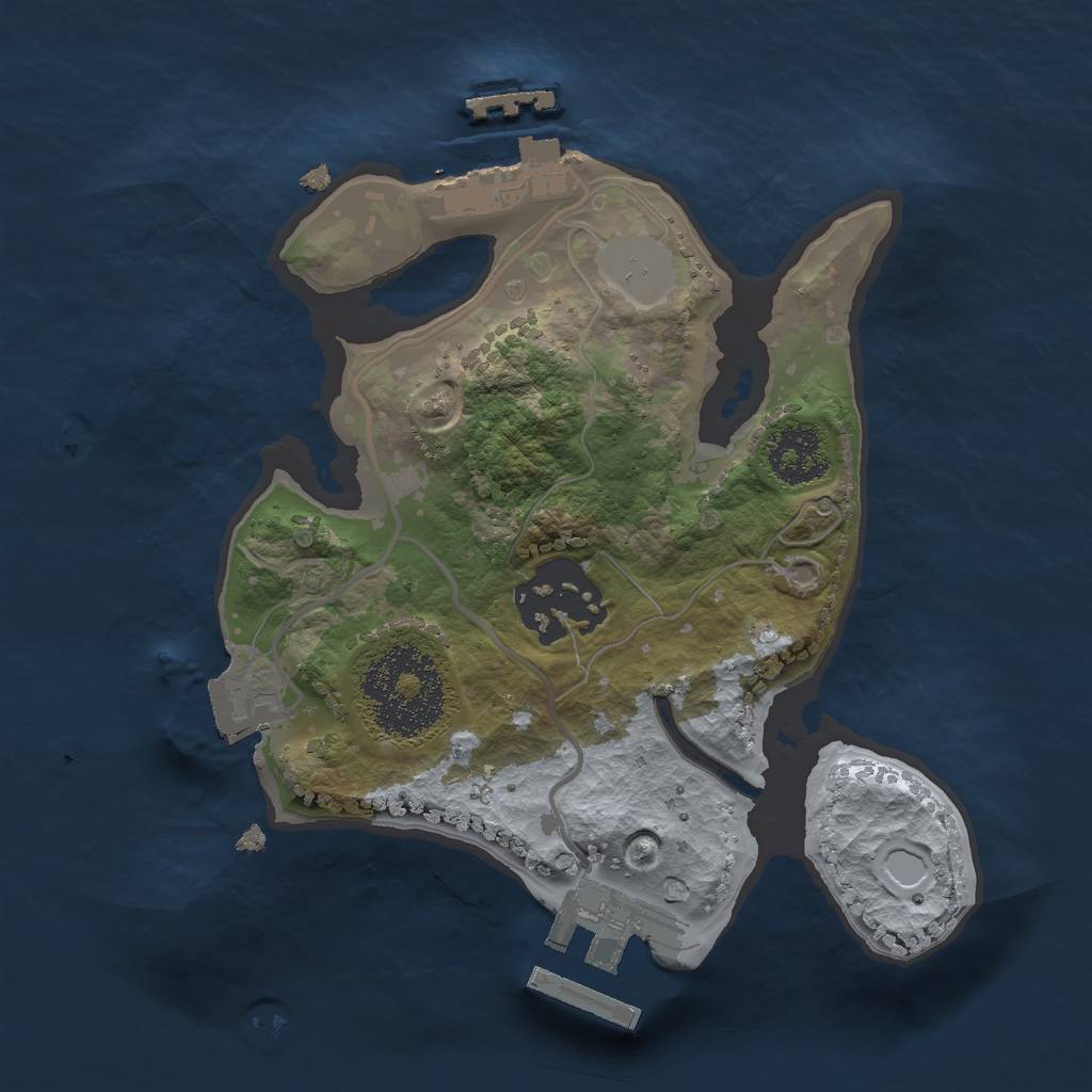 Rust Map: Procedural Map, Size: 1900, Seed: 1244008996, 6 Monuments