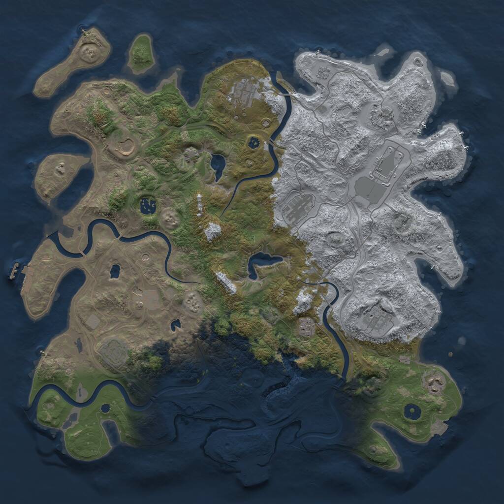 Rust Map: Procedural Map, Size: 4500, Seed: 20240906, 17 Monuments