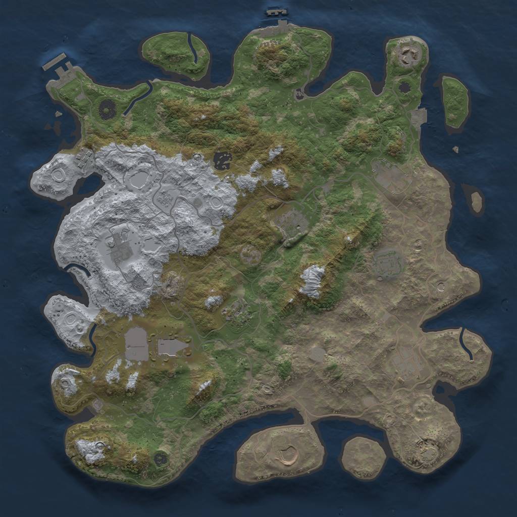 Rust Map: Procedural Map, Size: 4000, Seed: 4226, 19 Monuments