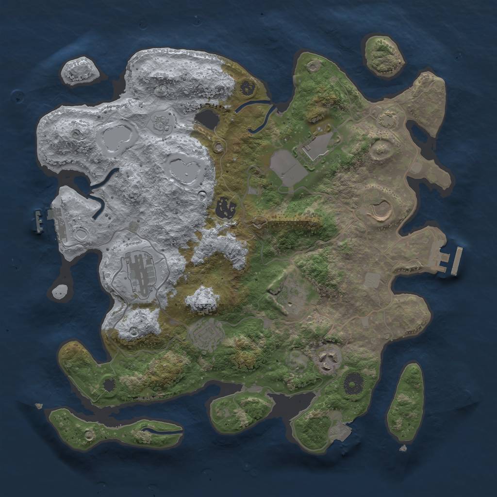 Rust Map: Procedural Map, Size: 3500, Seed: 6958996, 14 Monuments